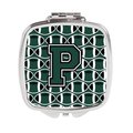 Carolines Treasures Letter P Football Green and White Compact Mirror CJ1071-PSCM